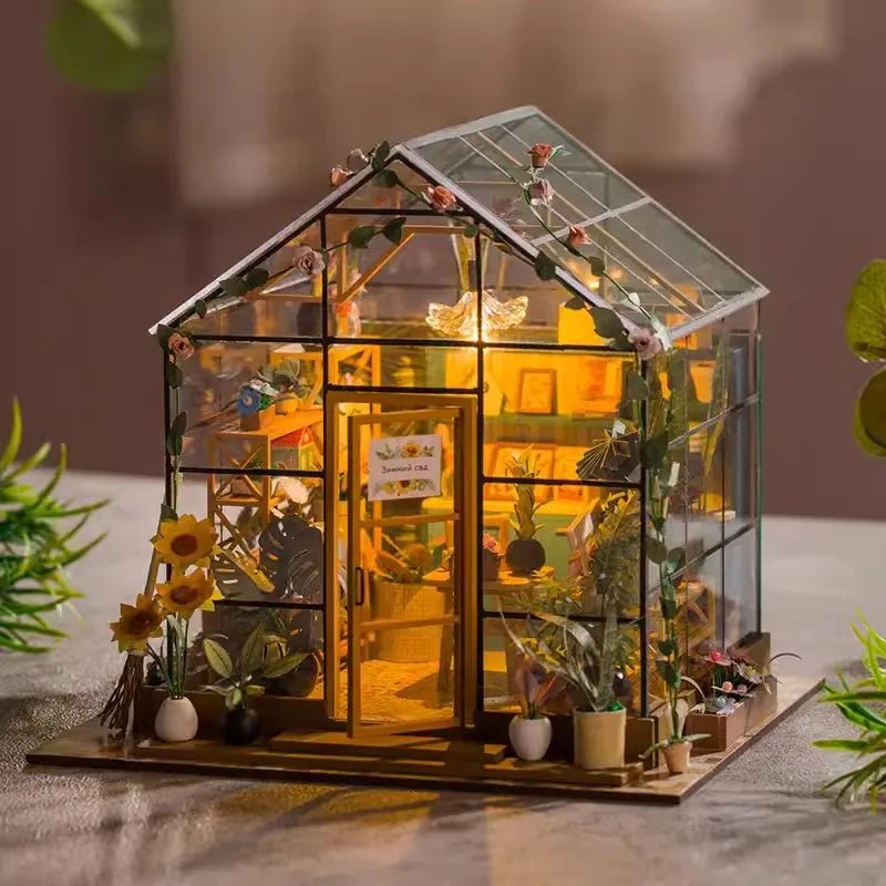Sunshine Flower House DIY Book Nook Kit by HiNooki – Miniature Bookshelf Insert | Book Lovers Gift, Cozy Home Decor.