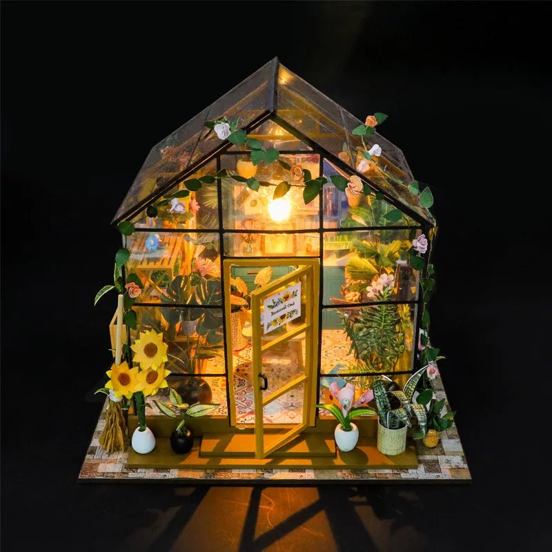 Sunshine Flower House DIY Book Nook Kit by HiNooki – Miniature Bookshelf Insert | Book Lovers Gift, Cozy Home Decor.