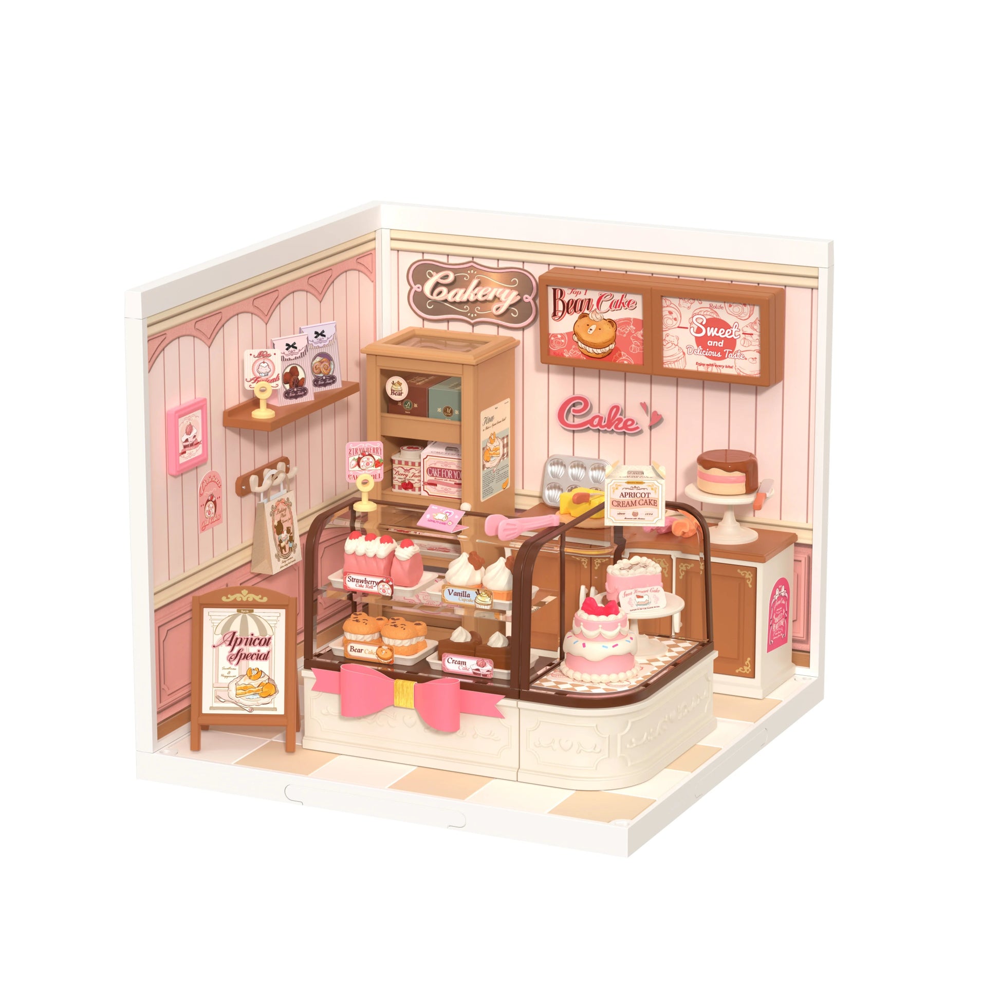 Tasty Cake Shop DIY Book Nook Kit by HiNooki – Miniature Bookshelf Insert | Book Lovers Gift, Cozy Home Decor.