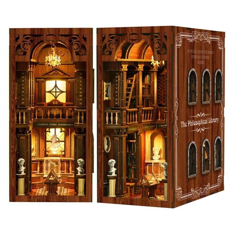 The Philosophical Library DIY Book Nook Kit by HiNooki – Miniature Bookshelf Insert | Book Lovers Gift, Cozy Home Decor.