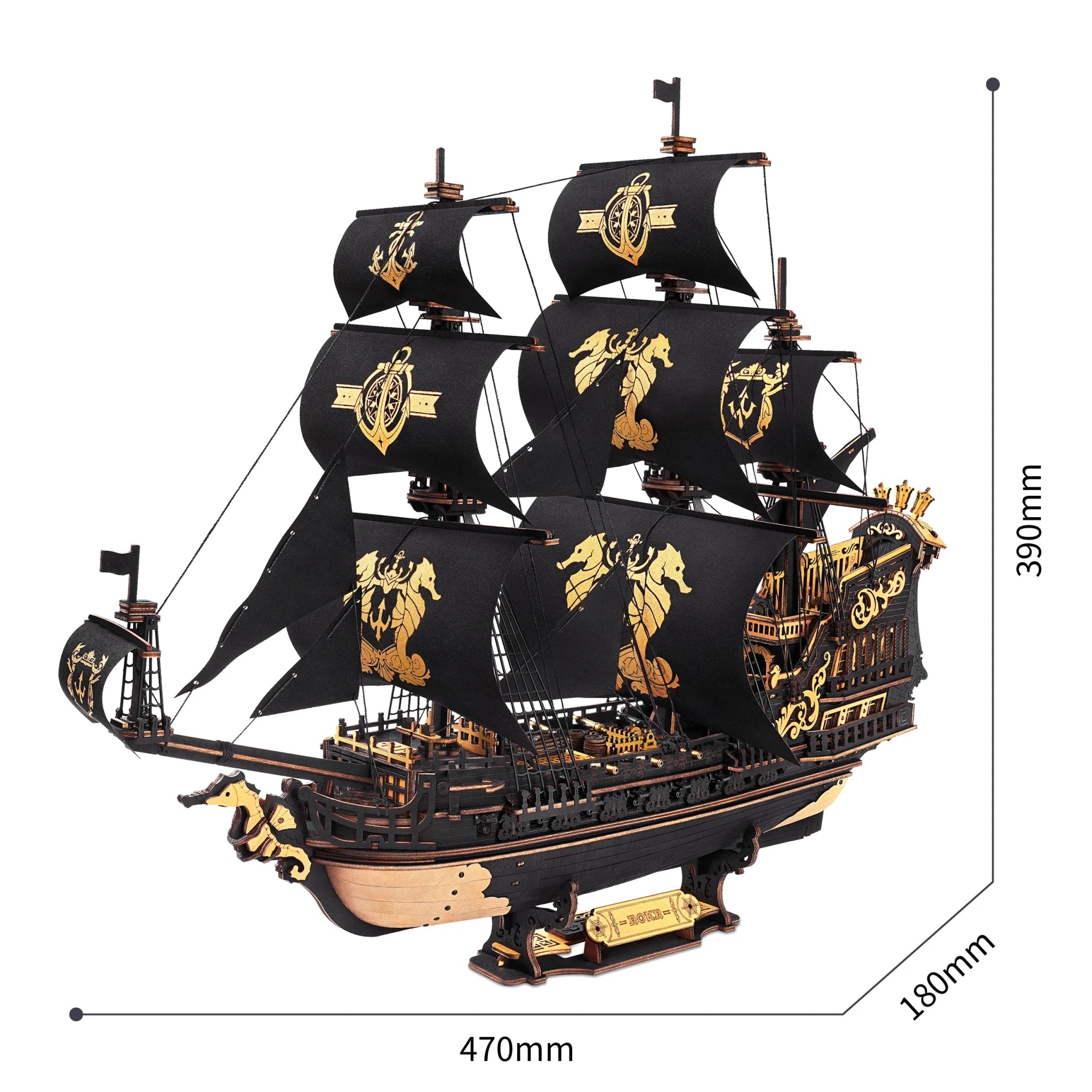 HiNooki - The Seahorse Barque3D Wooden Puzzles
