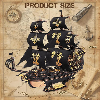 HiNooki - The Seahorse Barque3D Wooden Puzzles