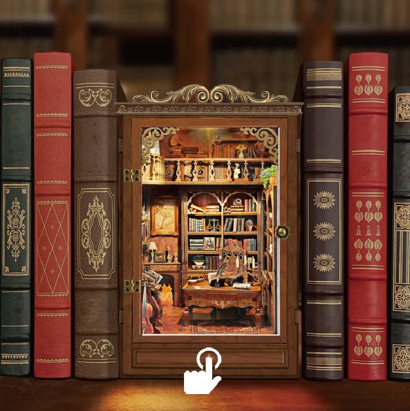 Time Book House DIY Book Nook Kit by HiNooki – Miniature Bookshelf Insert | Book Lovers Gift, Cozy Home Decor.