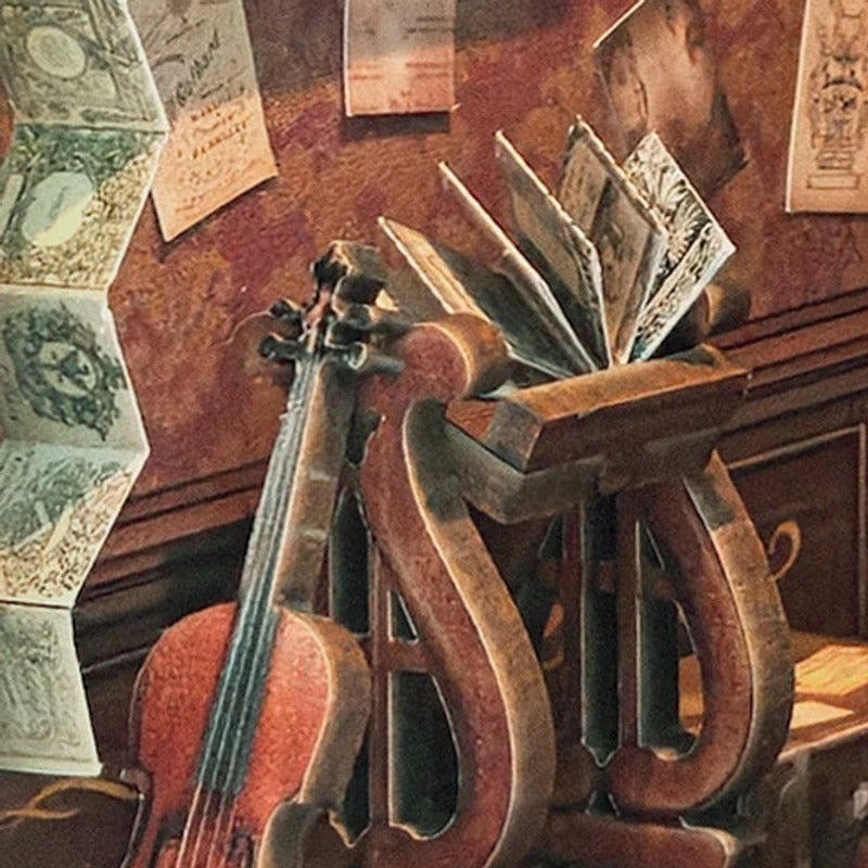 A cello beside the open score