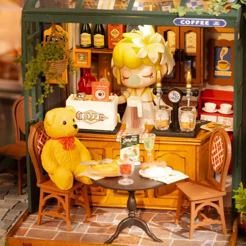 Tipsy Restaurant DIY Book Nook Kit by HiNooki – Miniature Bookshelf Insert | Book Lovers Gift, Cozy Home Decor.