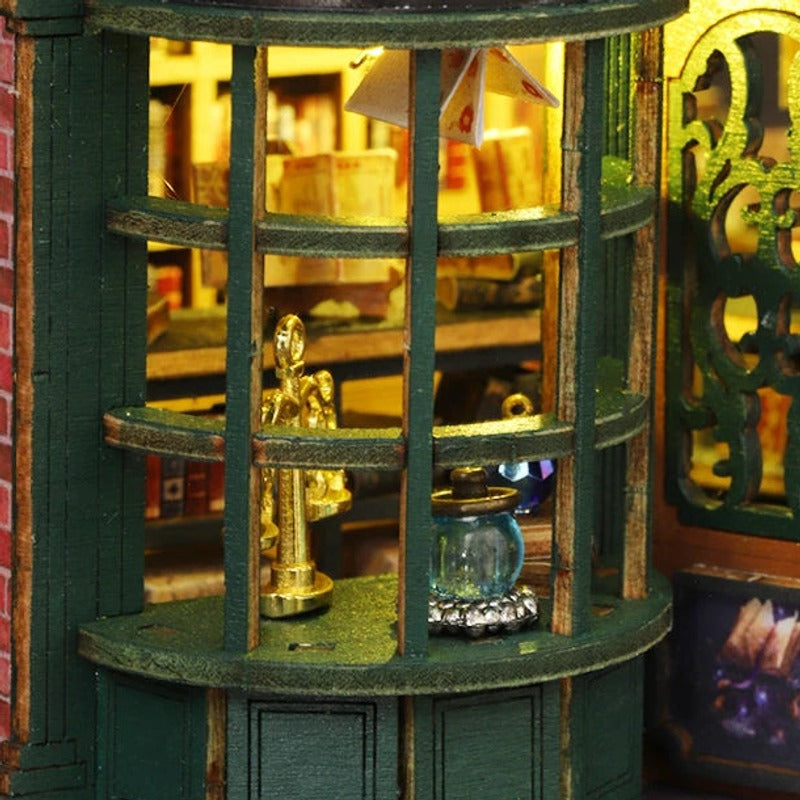 A curved green window displays the shop's little treasures.