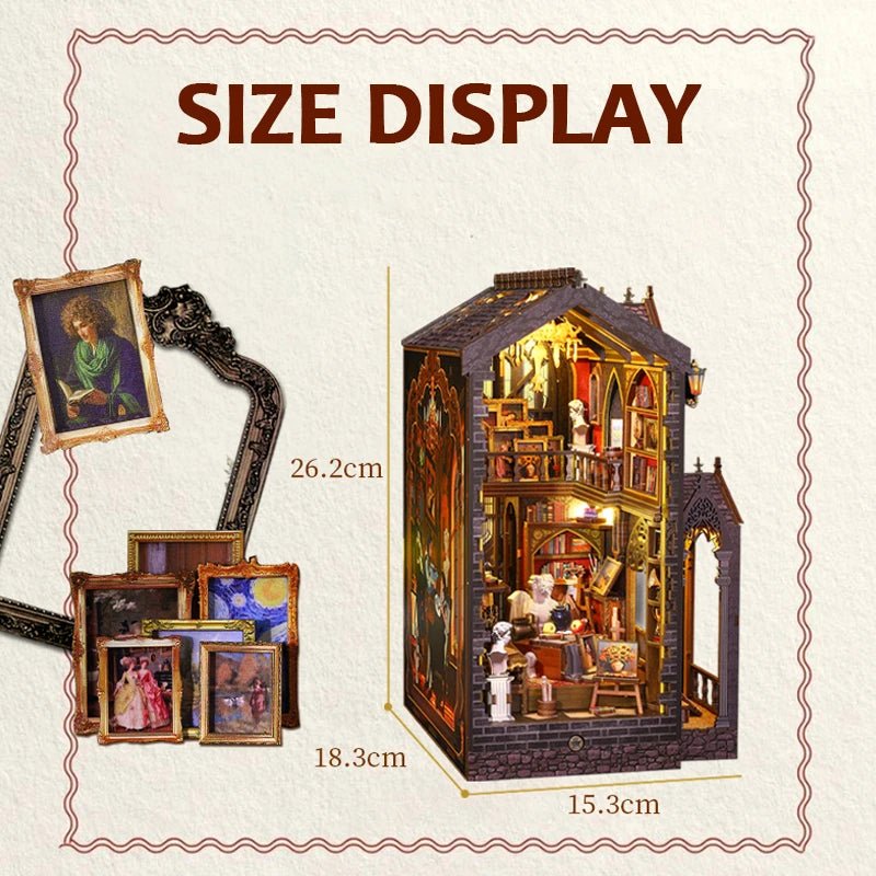 Wonder Studio DIY Book Nook Kit by HiNooki – Miniature Bookshelf Insert | Book Lovers Gift, Cozy Home Decor.