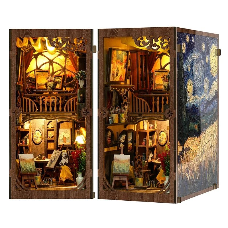 World in a Frame DIY Book Nook Kit by HiNooki – Miniature Bookshelf Insert | Book Lovers Gift, Cozy Home Decor.