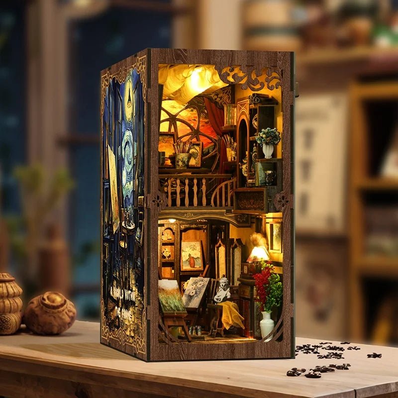 World in a Frame DIY Book Nook Kit by HiNooki – Miniature Bookshelf Insert | Book Lovers Gift, Cozy Home Decor.