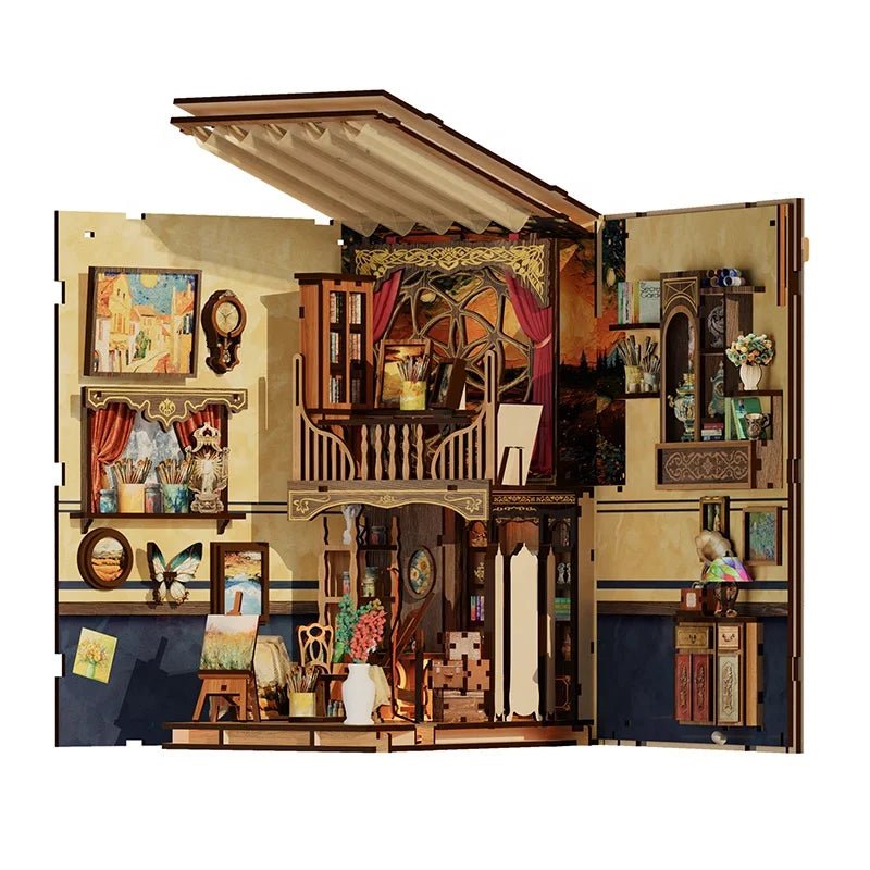 World in a Frame DIY Book Nook Kit by HiNooki – Miniature Bookshelf Insert | Book Lovers Gift, Cozy Home Decor.